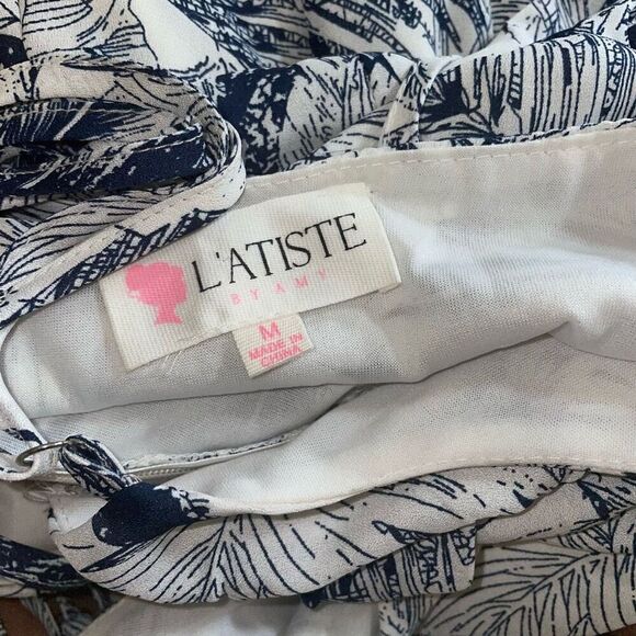 L’atiste Ruffle Romper Navy Palm - Picture 6 of 7